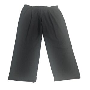 BALLIN 100% Pure New Wool Pants Mens Sz 42 Black‎ Cuffed Hem Preowned